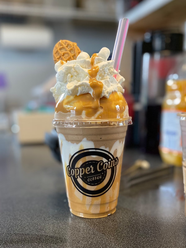 This is a blended coffee made to taste just like your favorite peanut butter cookie. Topped with marhmallows, nutterbutter and peanut butter sauce.